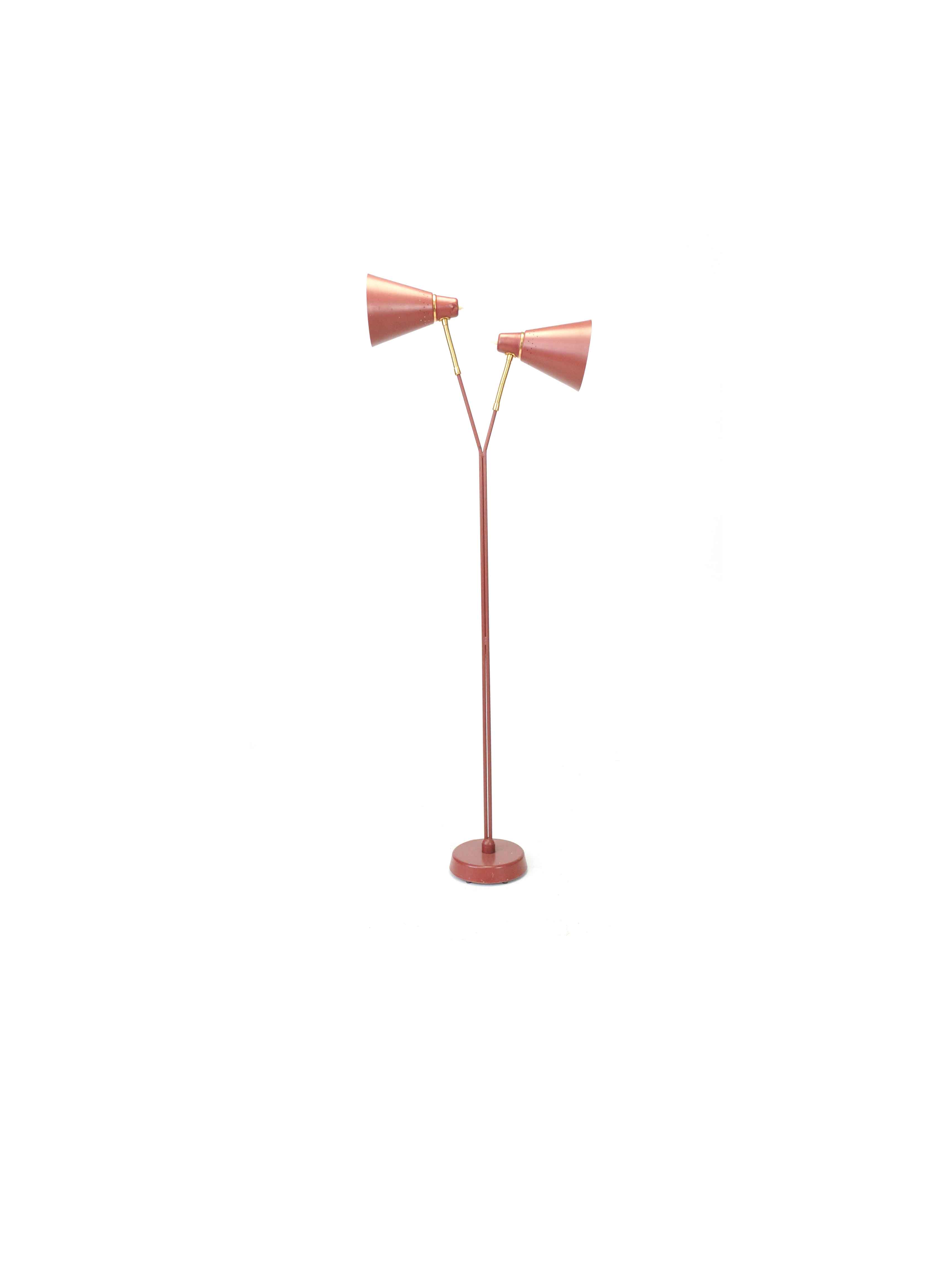 TWO HEADED GOOS NECK FLOOR LAMP