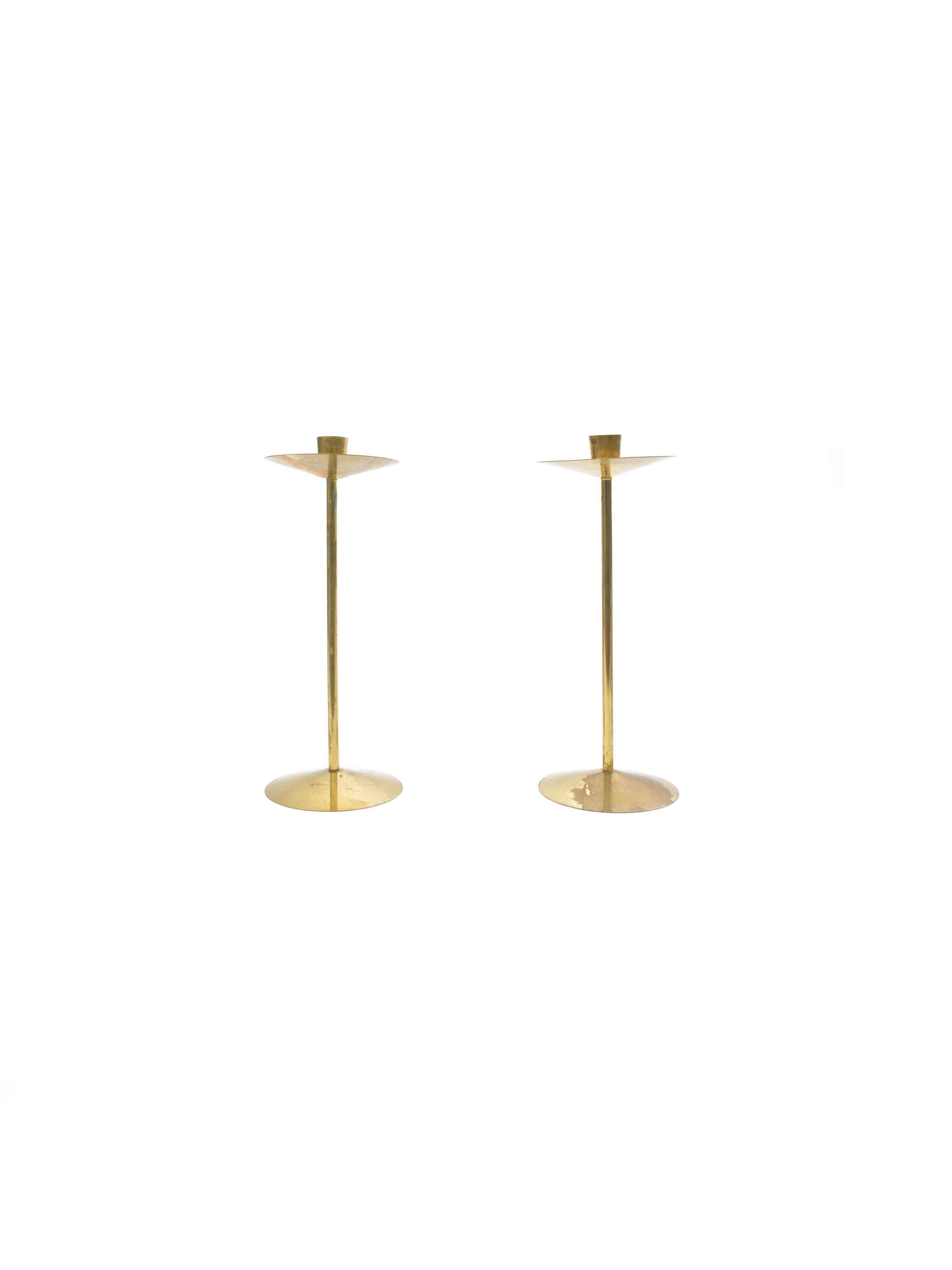 PAIR OF BRASS CANDLESTICKS